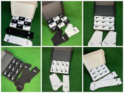 Nike Wysokie Białe Czarne Skarpety Boks Rozmiar od 35 do 46